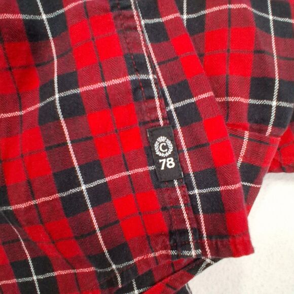 Chaps Shirt Mens 2XL XXL Red Plaid Long Sleeve Button Down Easy Care Casual Flaw - Picture 6 of 14